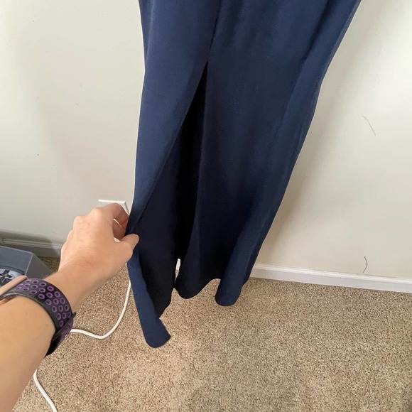 Dessy Collection Vivian Diamond Blue Midnight Bow-Back Trumpet Gown NWT Size 2 R - Picture 5 of 9